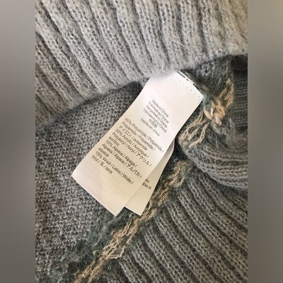 J. Crew Fair Isle yoke puff-sleeve sweater women's size S - Picture 4 of 11